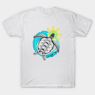 Tribal line Art Turtle / Baybayin word Himala (Miracle) T-Shirt